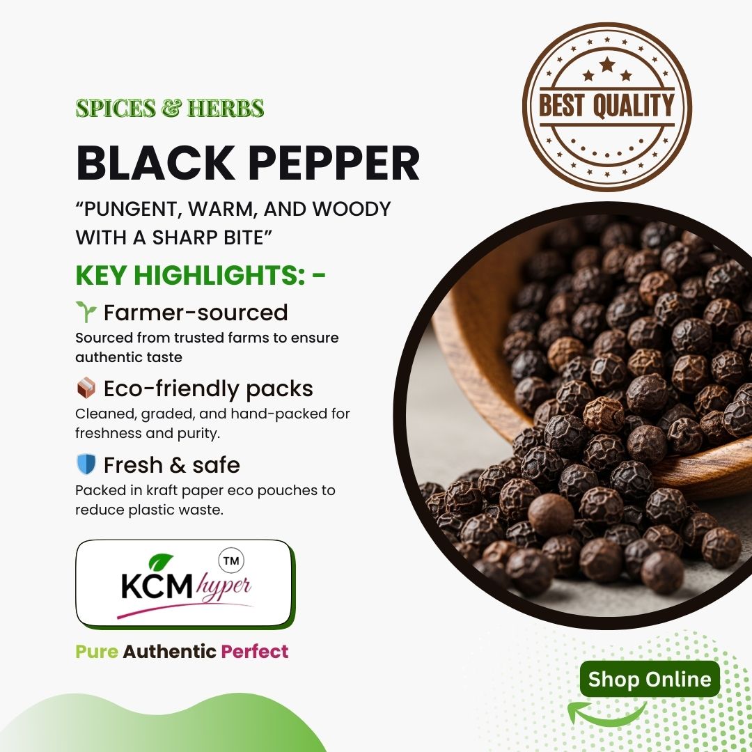 KCM Hyper, Black Pepper (Kali Mirch) | Pure Indian Spice